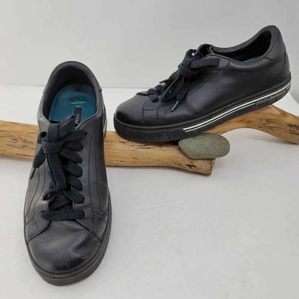 Dolce & gabbana black leather sneakers